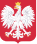 Logotyp godło Polski -Biały orzeł z koroną na czerwonym tle
